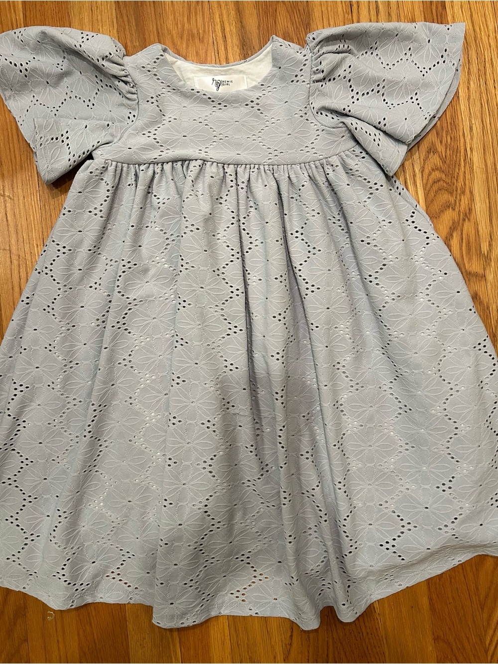Remie Girl 6 Blue Eyelet Dress